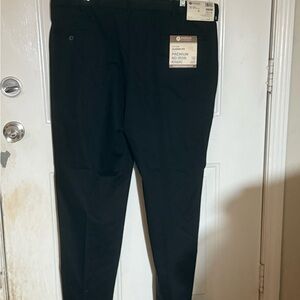Haggar Black Chinos Classic Fit Premium No Iron Khaki Flat Front